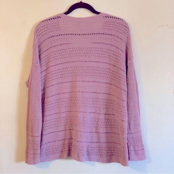 J Jill Open Weave Sweater Mauve Crew Neck Long Sleeves Sz Large Gorgeous - Picture 5 of 5